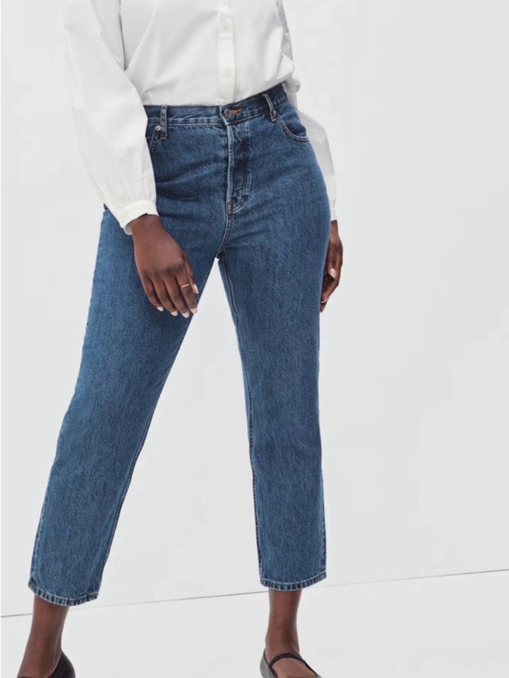 Everlane Straight-Leg Jeans in Medium Blue